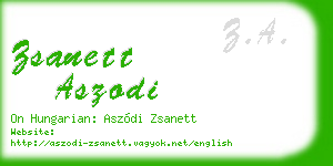 zsanett aszodi business card